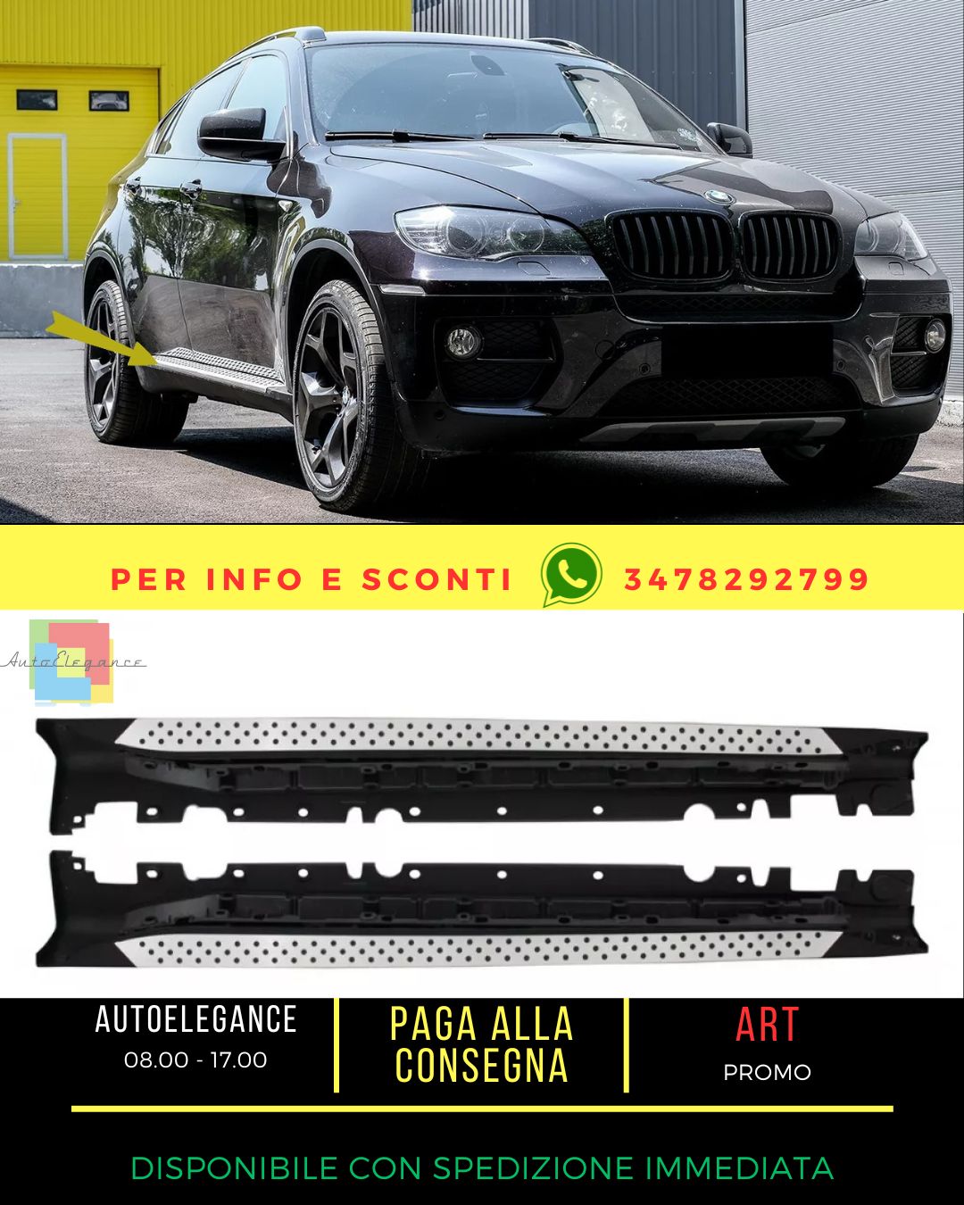 😍Pedane Side steps laterali per BMW X6 E71 E72 2008-2014😍