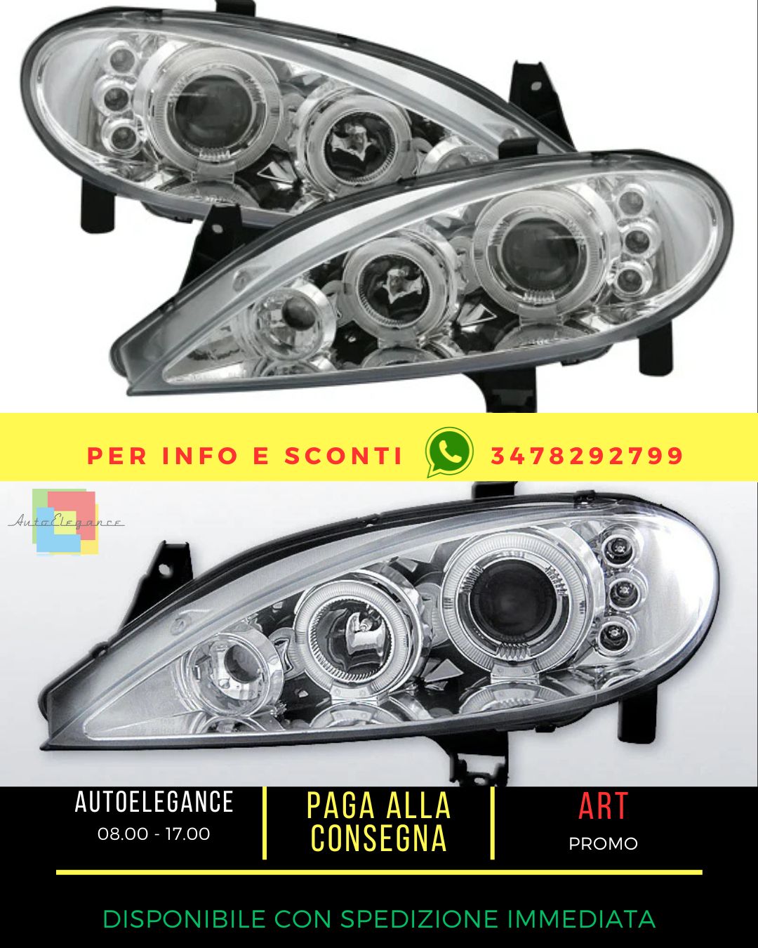 😍Fari per RENAULT MEGANE 03.99-10.02 OCCHI ANGELO CROMATI-😍