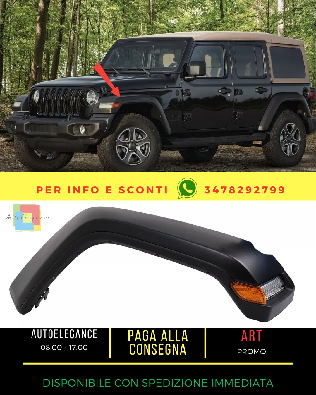 😍Parafanghi LED DRL dinamico per Jeep Wrangler Rubicon JK 07-17 JL 18+ Look😍