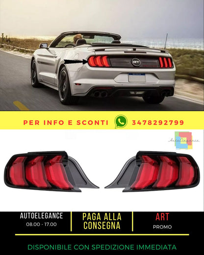⭐Fanali Full LED per Ford Mustang VI S550 15-19 Luci Dinamiche Rosse⭐