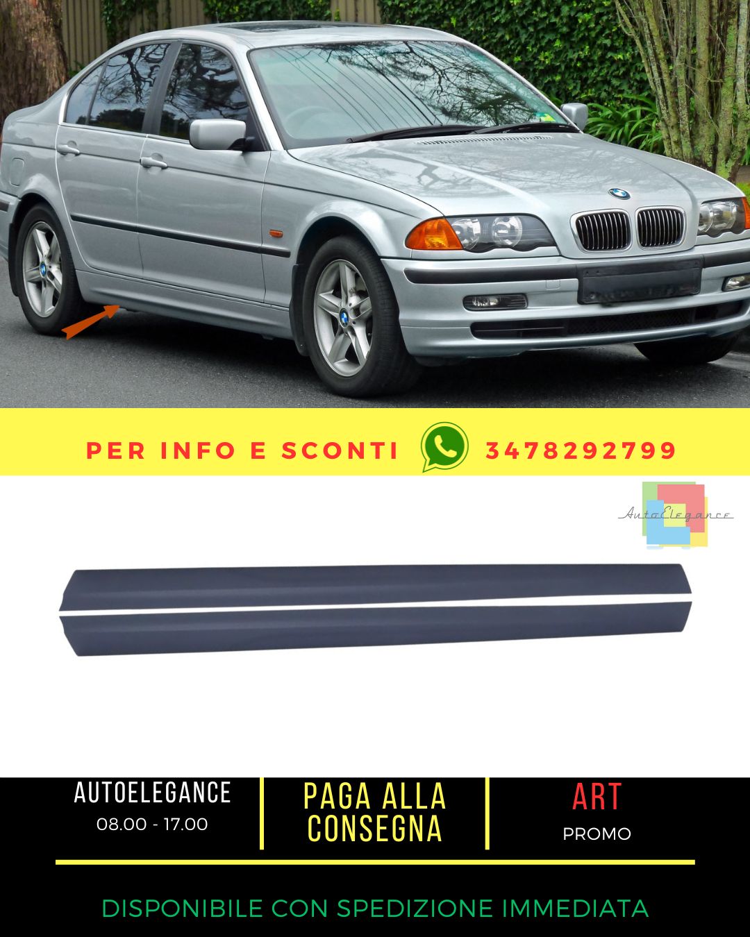 ⭐Minigonne per BMW Serie 3 E46 Berlina Touring 98-05 Pannello esterno M-Tech⭐