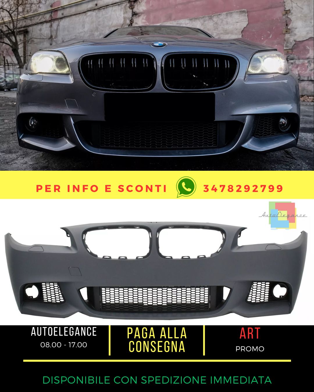 ⭐Paraurti Paraurti per BMW 5 F10 F11 2011-2014 M-Technik Design SRA⭐