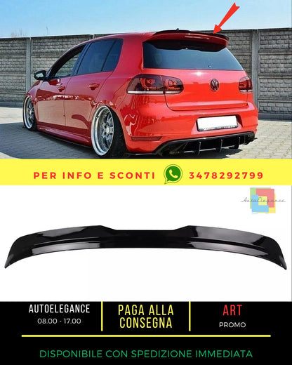 ⭐Spoiler tetto Add On per VW Golf 6 08-12 GTI Look Nero lucido⭐