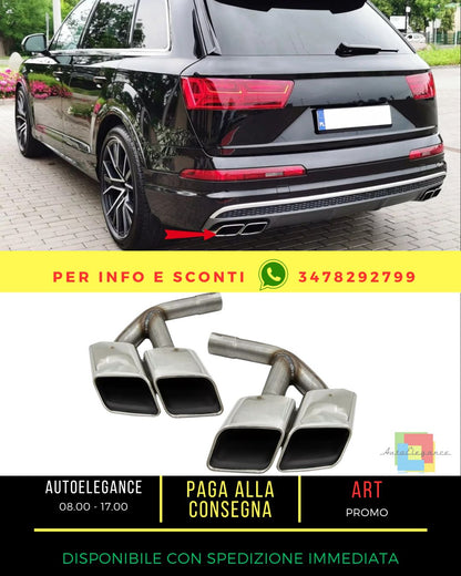 ⭐Punte Marmitte Coda Quadrilatero per Audi Q7 4M 15-19 SQ7 Look Benzina⭐