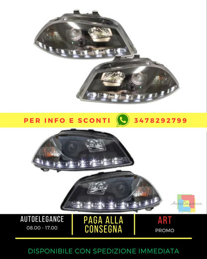 ⭐LED Headlights for Seat Ibiza 6L 04.2002-2008 DRL Black⭐ 