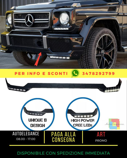 ⭐Estensione DRL LED spoiler paraurti anteriore per Mercedes G W463 89-17⭐