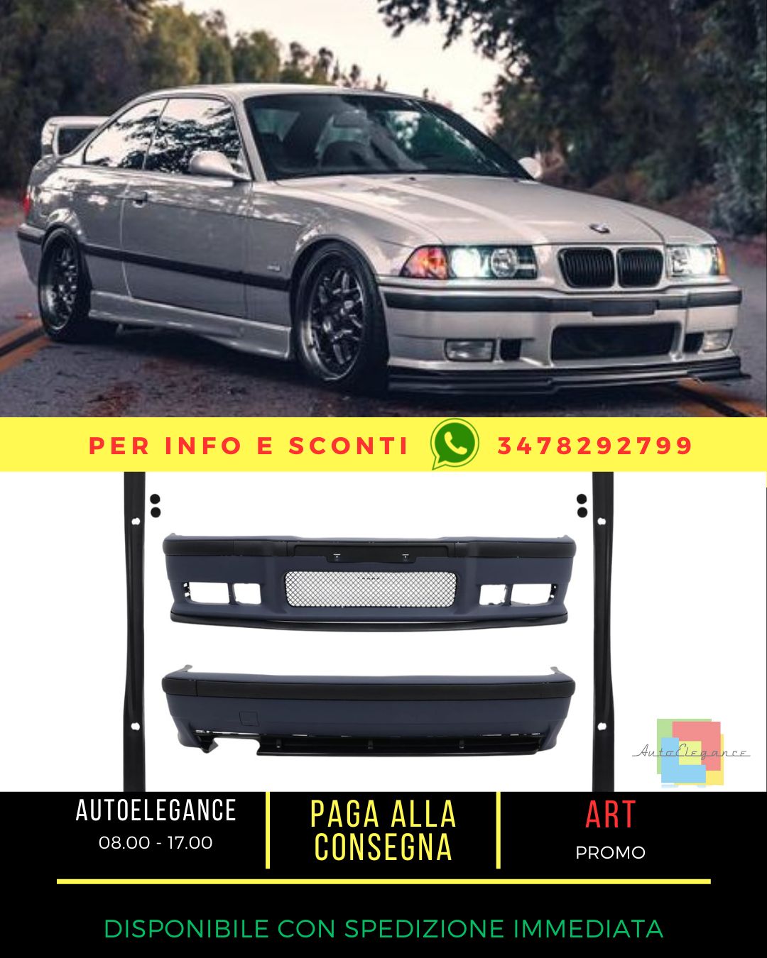 ⭐Kit carrozzeria per BMW Serie 3 E36 1992-1998 Minigonne laterali paraurti⭐