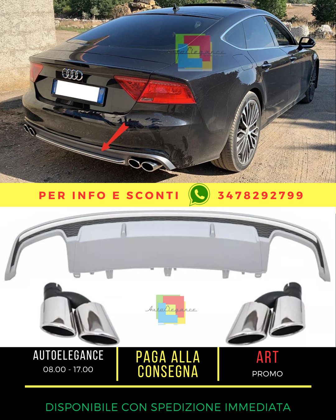 ✨Diffusori terminali per Audi A7 4G 15-18 S7 Look SE paraurti-✨