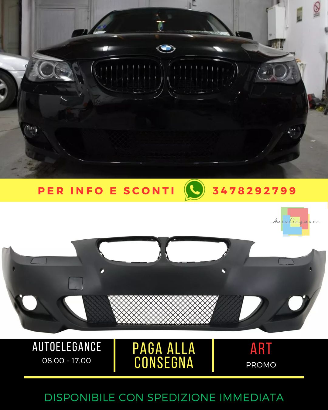 ✨Paraurti per BMW Serie 5 E60 E61 03-07 M-Tech look senza fendinebbia-✨