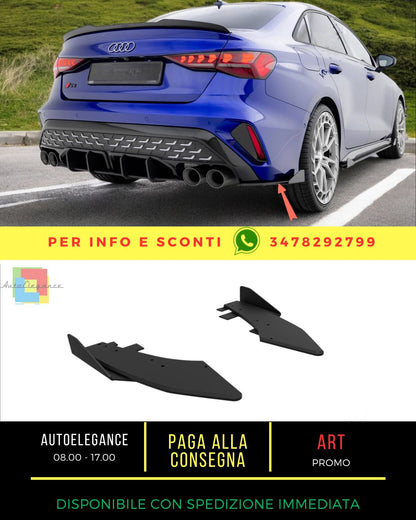 😎Splitter laterali posteriori Street Pro + flap per Audi S3 Sedan 8Y Facelift😎