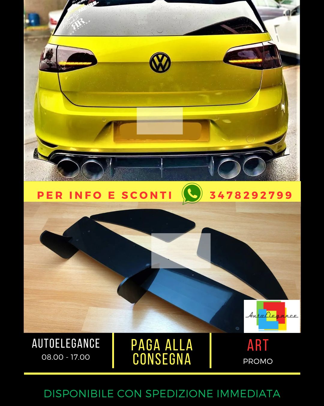 ⚡Diffuser KIT suitable for VW Golf R MK7 2013-2016⚡