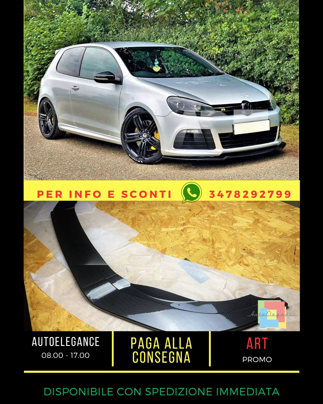 💯Carbon Fiber Splitter Fit For VW Golf MK6 R20 R 2008-2013💯