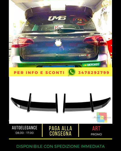 🤩Kit spoiler  nero lucido adatto per  VW Golf MK7 GTD GTI R🤩