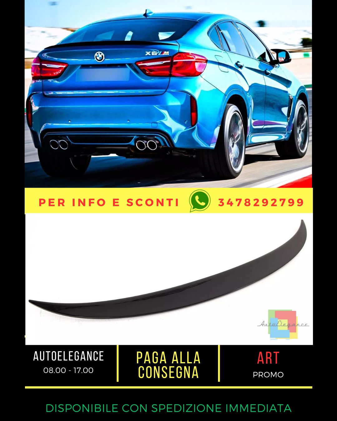 😍Glossy black M Sport spoiler kit suitable for BMW X6 F16 X6M 14-19😍