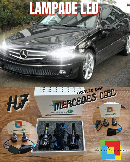 Kit Lampade LED per Mercedes CLC Luci ANABBAGLIANTI H7 CANbus Bianco Puro 6500K