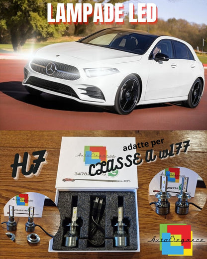 Kit Full LED H7 per Mercedes Classe A W177 ANABBAGLIANTI CANbus 6500K GHIACCIO
