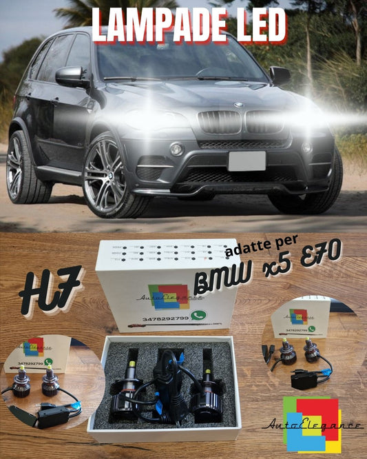 Kit LED H7 per BMW X5 E70 Anabbaglianti Fari Lenticolari CANbus 6500K 12000LM