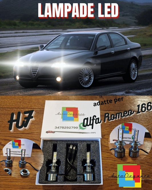 Kit Lampadine LED per Alfa Romeo 166 2003> ANABBAGLIANTI H7 Luce Bianca CANbus