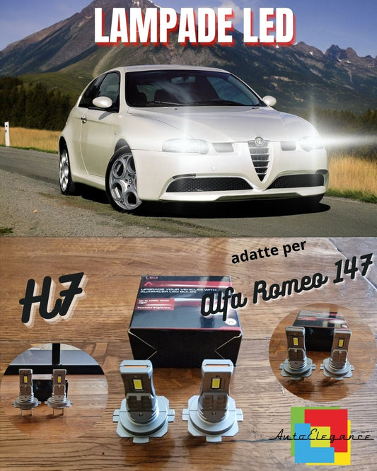 KIT ANABBAGLIANTI FULL LED H7 Per Alfa Romeo 147 Restyling 6500K 8000LM CANBUS