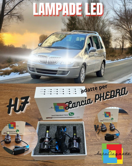 Kit Luci LED H7 per Lancia PHEDRA Anabbaglianti Lenticolari CANbus 6500K 12000LM