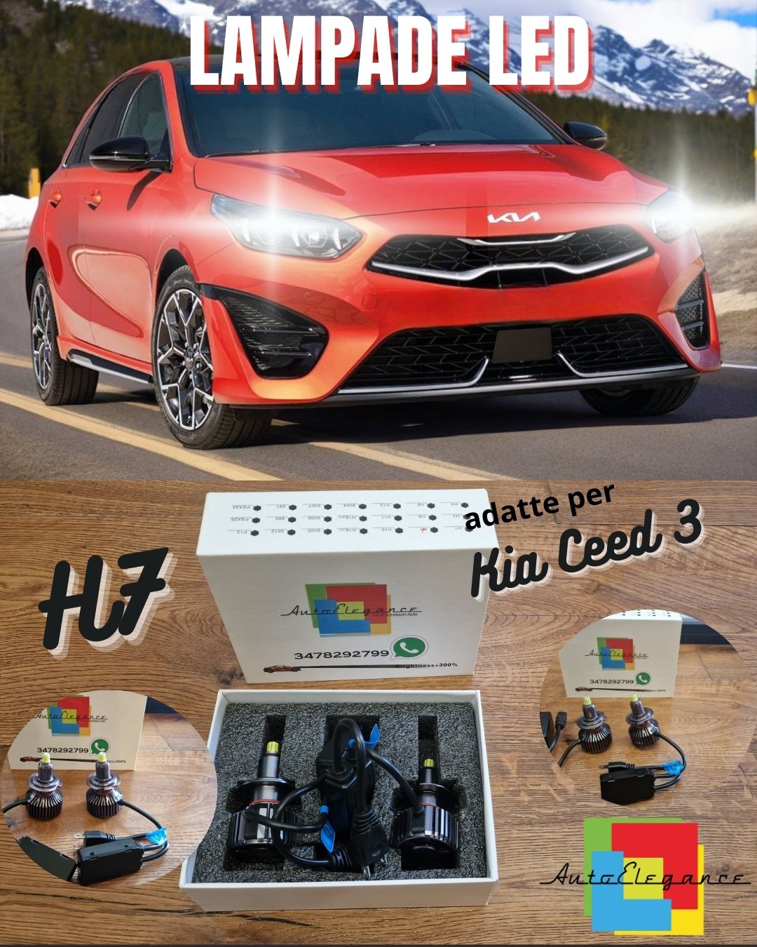 Kit Full LED H7 per Kia Ceed 3 Fari LENTICOLARI Anabbaglianti CANbus POTENTE