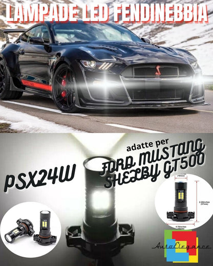🤩LAMPADE FENDINEBBIA PSX24W LED CANBUS ✨FORD MUSTANG SHELBY GT500 BIANCO🤩