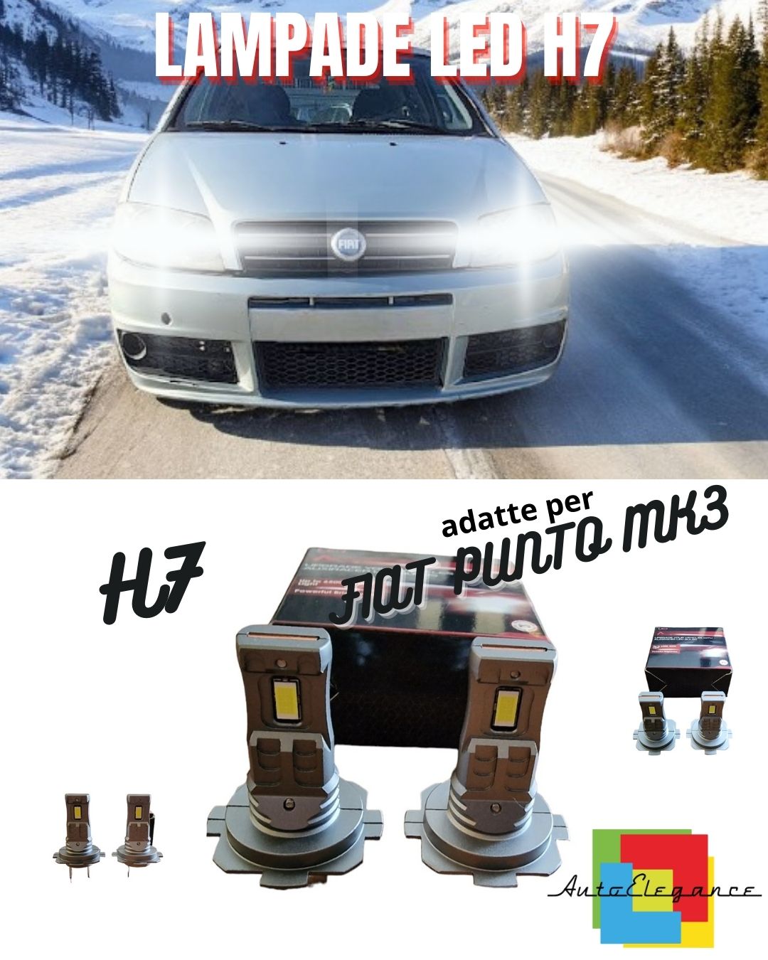🌟H7 LED KIT FIAT PUNTO MK3 188 6000K WHITE 6000 LUMEN CANBUS LOW BEAM🌟 