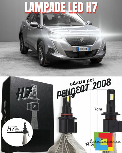 🤩KIT LED H7 PER PEUGEOT 2008 6500K CANBUS 8000 ABBAGLIANTI LUMEN LED LAMPADE🤩