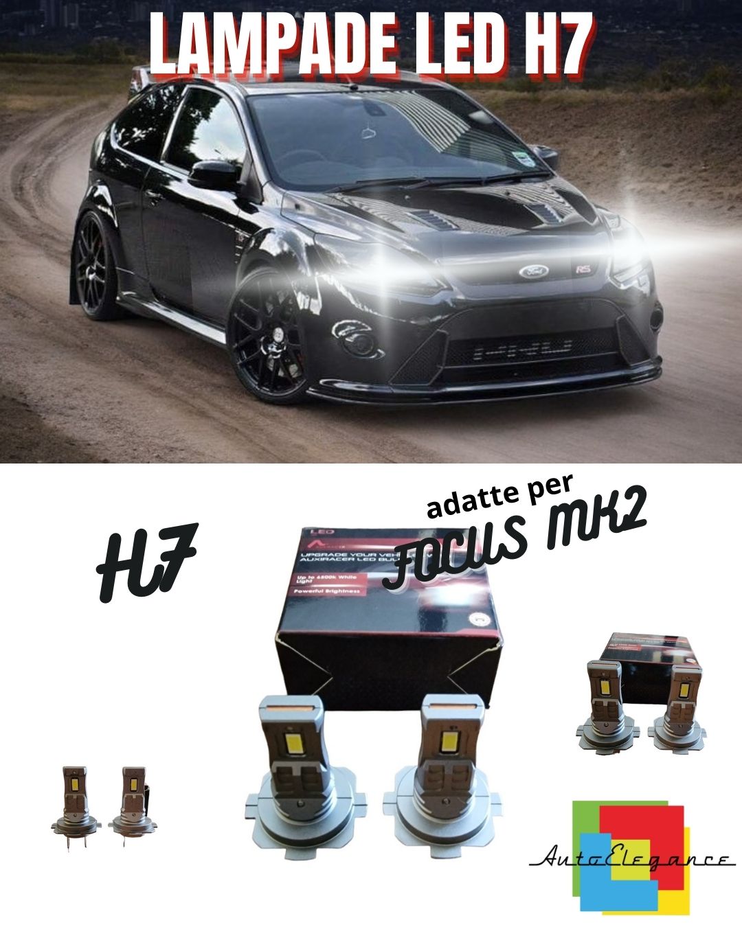 🤩H7 LED KIT FOR FORD FOCUS MK2 II 6000K WHITE 6000LUMEN CANBUS LOW BEAM🤩 