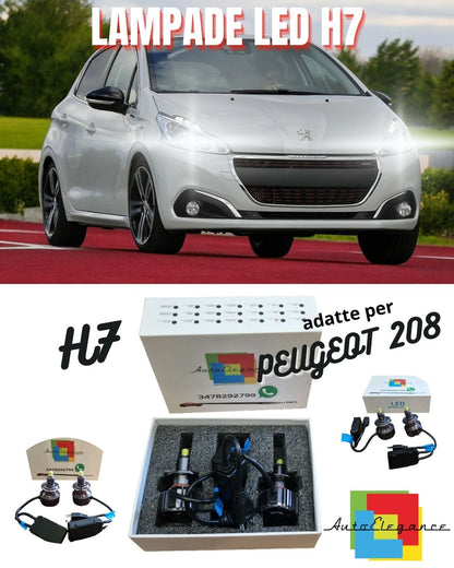 🔥KIT FULL LED H7 6000K CANBUS LED PER LENTICOLARI PEUGEOT 208 NO AVARIA🔥
