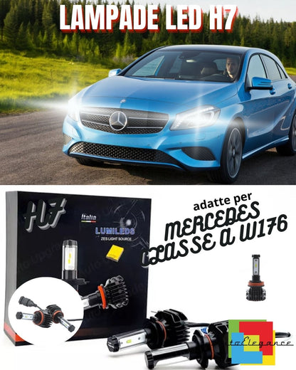 ⚡KIT LED H7 CANBUS 9800 LUMEN MERCEDES CLASSE A W176 NO ERROR 6000K BIANCO⚡