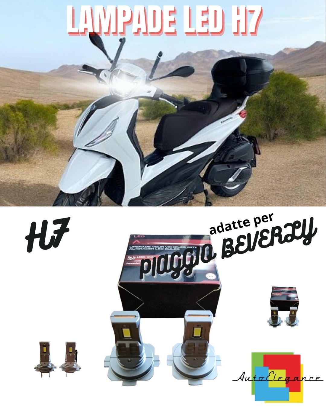 ✨LAMPADA LED H7 CANBUS ANABBAGLIANTE PER PIAGGIO BEVERLY DAL 2010 IN POI 6000K✨