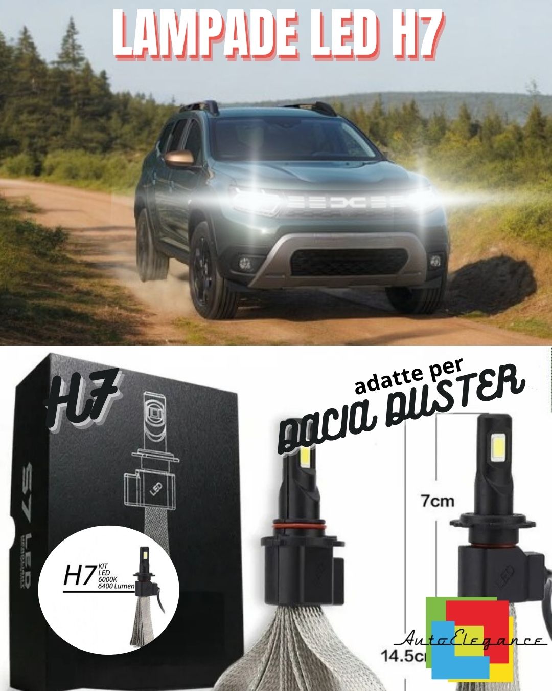 ✨LED KIT H7 6500K FULL CANBUS 8000 LUMEN LED LAMPS FOR DACIA DUSTER✨