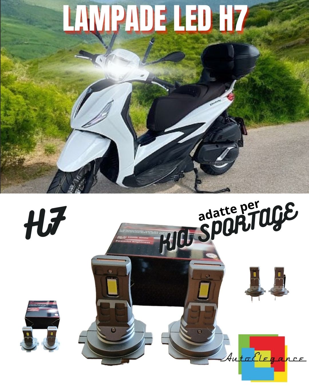🌟LAMPADA LED H7 CANBUS PER ABBAGLIANTE PER PIAGGIO BEVERLY DAL2010 IN POI 6000K