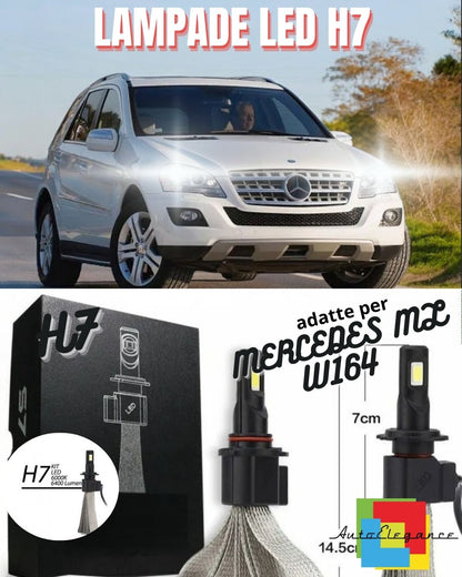 ✨KIT LED H7 CANBUS PER MERCEDES ML W164 CON LED 8000 LUMEN ABBAGLIANTI✨