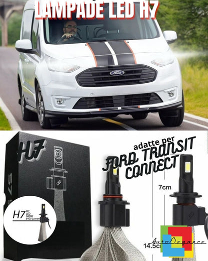 🔥KIT LED H7 FORD TRANSIT CONNECT 6000K XENON 6400 LUMEN ANABBAGLIANTI🔥
