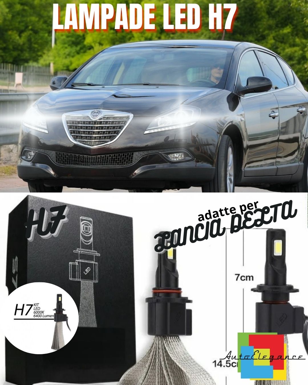 🔥PAIR OF H7 LED LAMPS FOR LANCIA DELTA HIGH BEAM 6000K QUICK START🔥