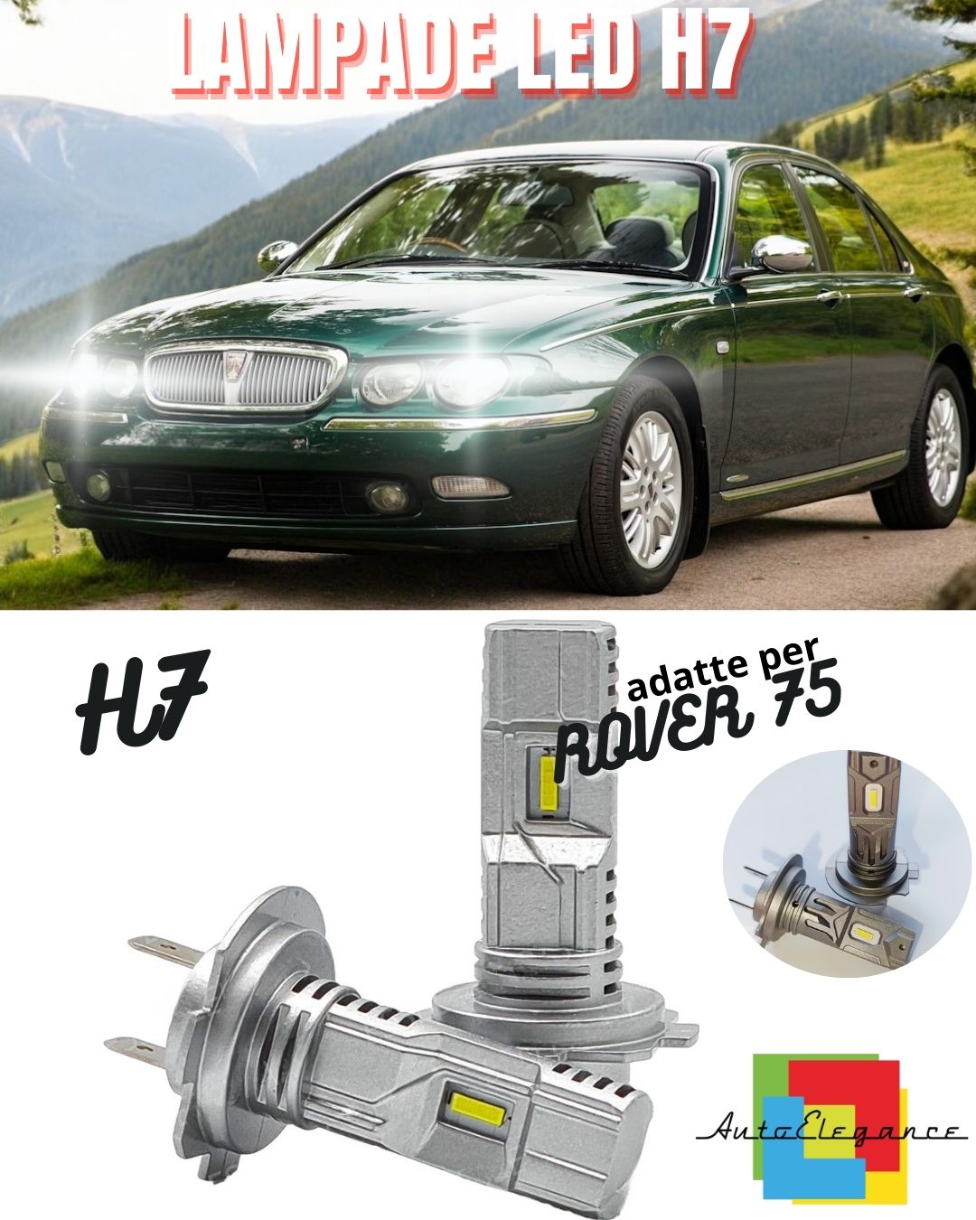 😍H7 LED KIT FOR ROVER 75 6000K WHITE 6000 LUMEN CANBUS LOW BEAM😍