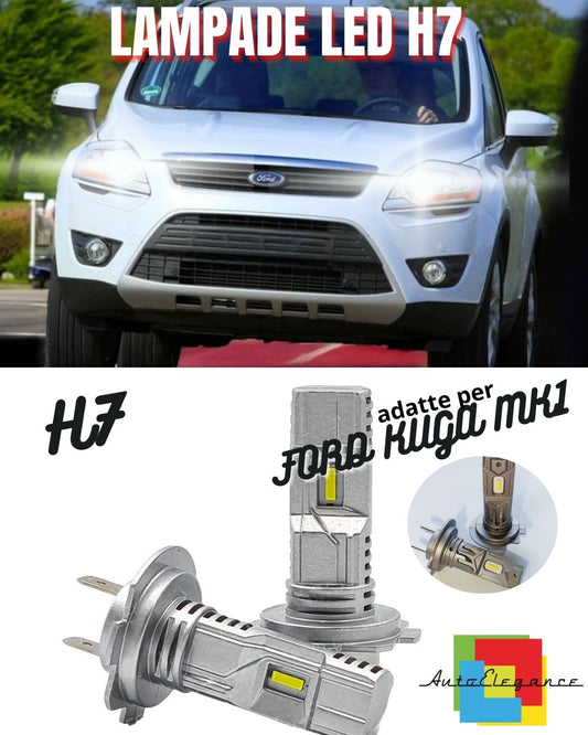 🌟KIT LED H7 PER FORD KUGA MK1 6000K BIANCO 6000 LUMEN CANBUS ABBAGLIANTI🌟