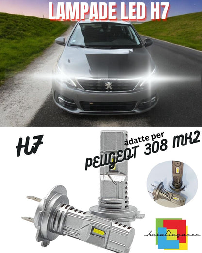😍H7 LED KIT FOR PEUGEOT 308 MK2 II 6000K WHITE 6000 LUMEN CANBUS LOW BEAM