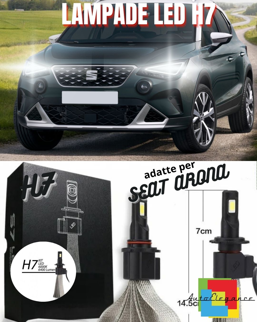 🔥SEAT ARONA LED LOW BEAM LAMP KIT LED H7 6000K WHITE NO ERROR🔥