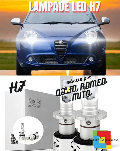 ✨KIT LED H7 ALFA ROMEO MITO 6500K CANBUS 12000 LUMEN MONOLED LENTICOLARE✨