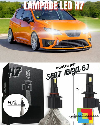 🔥LED HIGH BEAM LAMP KIT SEAT IBIZA 6J LED H7 6000K 6400 LUMEN NO ERROR🔥