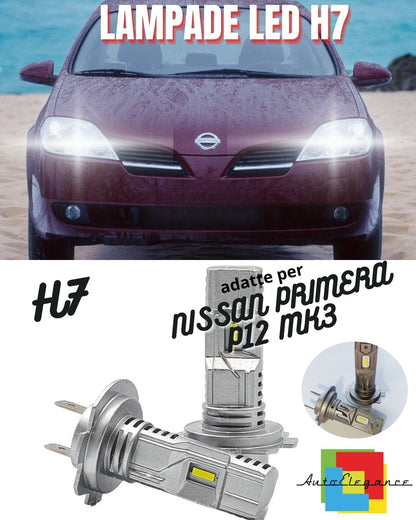🔥KIT LED H7 NISSAN PRIMERA P12 MK3 6000K BIANCO 6000 LUMEN CANBUS ABBAGLIANTI🔥