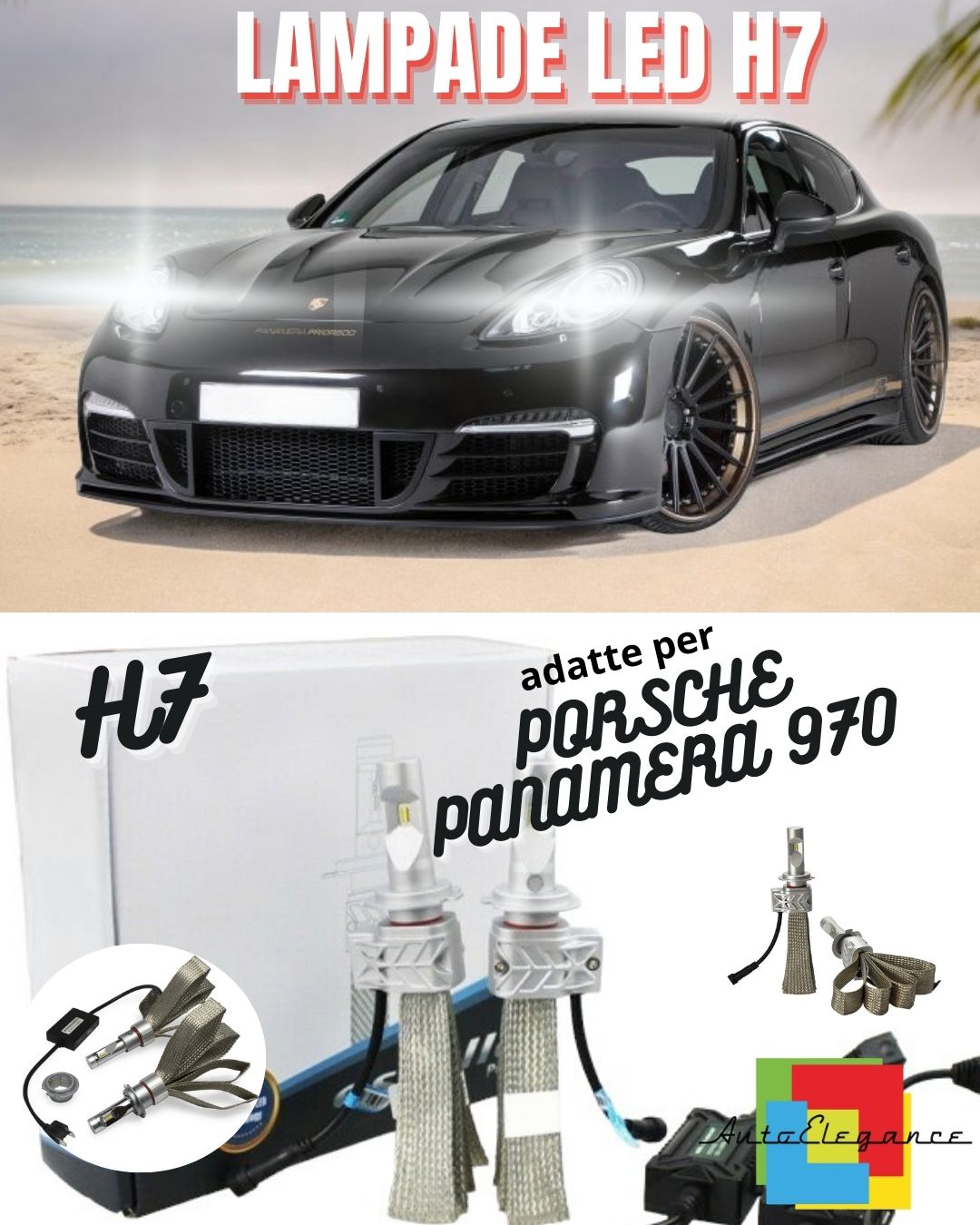 🔥KIT LED H7 CANBUS PORSCHE PANAMERA 970 8000 LUMEN ABBAGLIANTI 6500K🔥