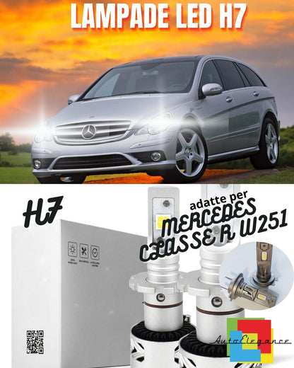 😍KIT LED H7 MERCEDES CLASSE R W251 6500K CANBUS XENON 12000LM LUMEN MONO LED😍