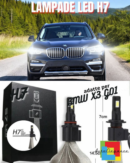 😎KIT LAMPADE ABBAGLIANTI LED BMW X3 G01 LED H7 6000K 6400 LUMEN NO ERRORE😎