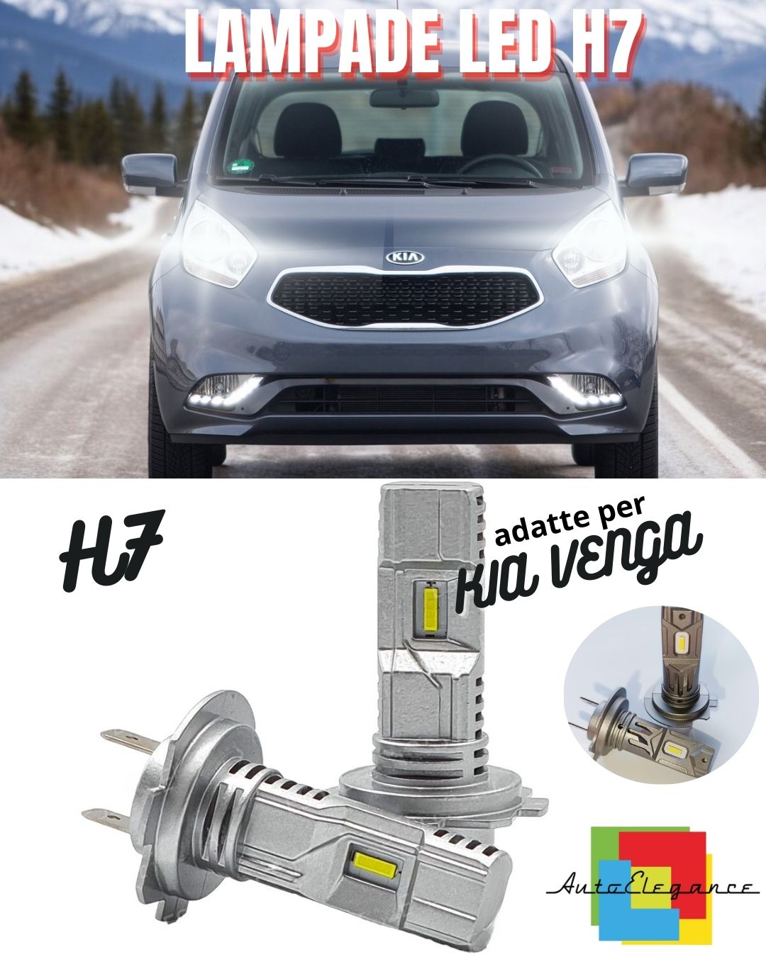 😍H7 LED KIT FOR KIA VENGA 6000K WHITE 6000 LUMEN CANBUS HIGH BEAM😍