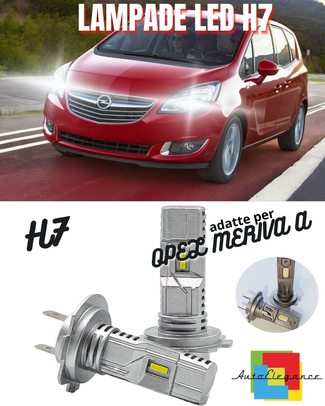 🤩KIT LED H7 OPEL MERIVA A 6000K BIANCO 6000 LUMEN CANBUS ANABBAGLIANTI🤩