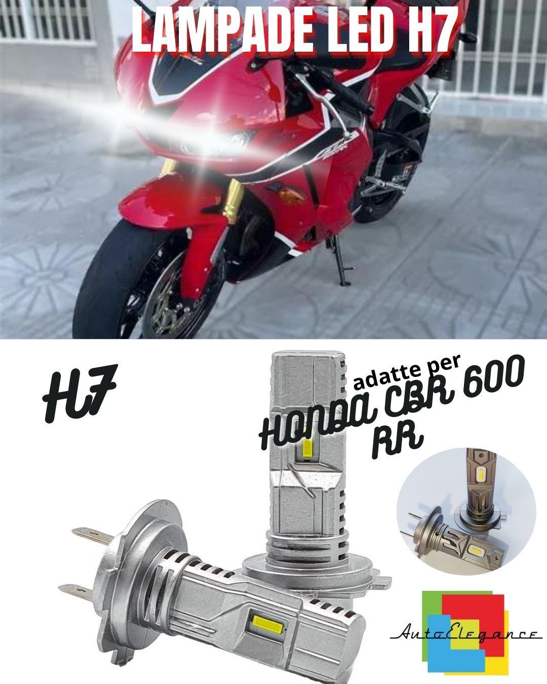 😍LAMPADA LED H7 CANBUS PER ABBAGLIANTE HONDA CBR 600 RR 6000K BIANCO😍